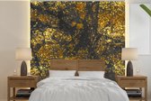 Behang - Fotobehang Marmer - Goud - Glitter - Zwart - Breedte 350 cm x hoogte 350 cm