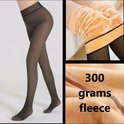 Fleeciez® fleece panty - warme panty - maat 34/40 - transparant zwart & huidskleur - gevoerde thermo panty