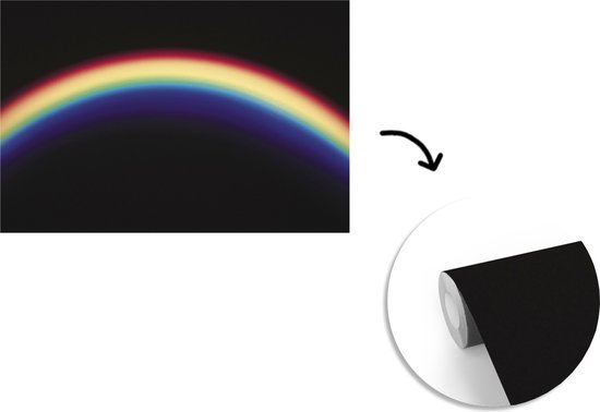 Papier peint photo Rainbow - fotobehang arc-en-ciel sur fond noir largeur 330 cm x hauteur 220 cm - Impression photo sur papier peint vinyle (disponible en 7 tailles) - chambre/salon/bureau
