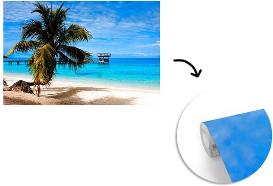 Papier peint vinyle - Vue de la plage des îles de la baie d'Amérique du Nord au Honduras largeur 450 cm x hauteur 300 cm - Tirage photo sur papier peint (disponible en 7 tailles)