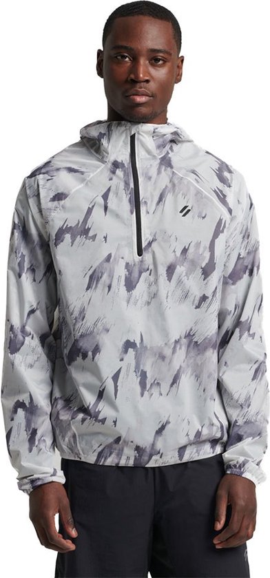 SUPERDRY Run Lw Waterproof Shell Mannen Brush Camo Ice - Maat L