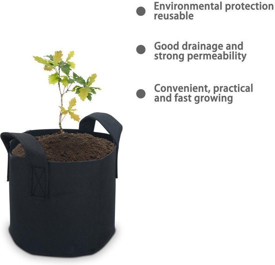 Bolsa De Cultivo De Tela Para Plantas - Maceta Inteligente Con Laterales, Ideal Para Patatas Y Tomates