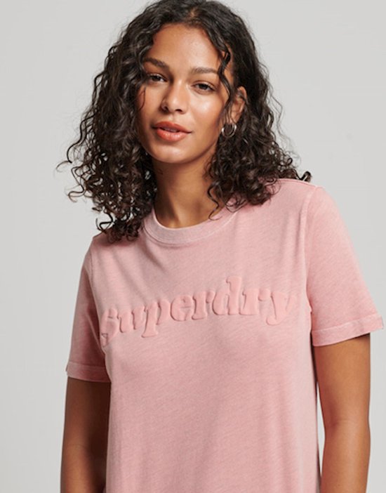 Superdry Vintage Cooper Classic Tee Dames T-shirt - Lichtroze - Maat S