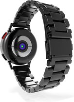 Strap-it Stalen schakel bandje 22mm - RVS bandje geschikt voor Samsung Galaxy Watch 46mm / Galaxy Watch 3 45mm / Gear S3 Classic & Frontier - Amazfit GTR 47mm / GTR 2 / GTR 3 - Pro - OnePlus Watch - donkergrijs
