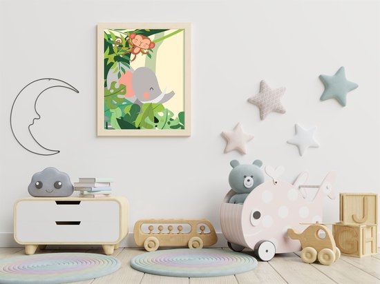 Little Deco Muursticker kinderkamer muursticker olifant 120 cm wanddecoratie speelkamer sticker kinderen muursticker zelfklevend Panda Safari jongen meisje DL558