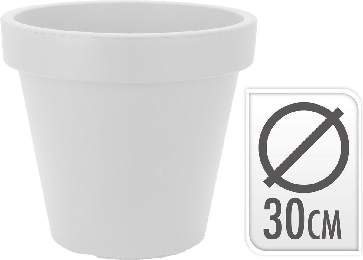 3 X Bloempot EK rond 30cm Wit