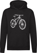 Fiets in woorden Hoodie | wielrennen | mountainbike | fietsen | unisex | trui | sweater | capuchon