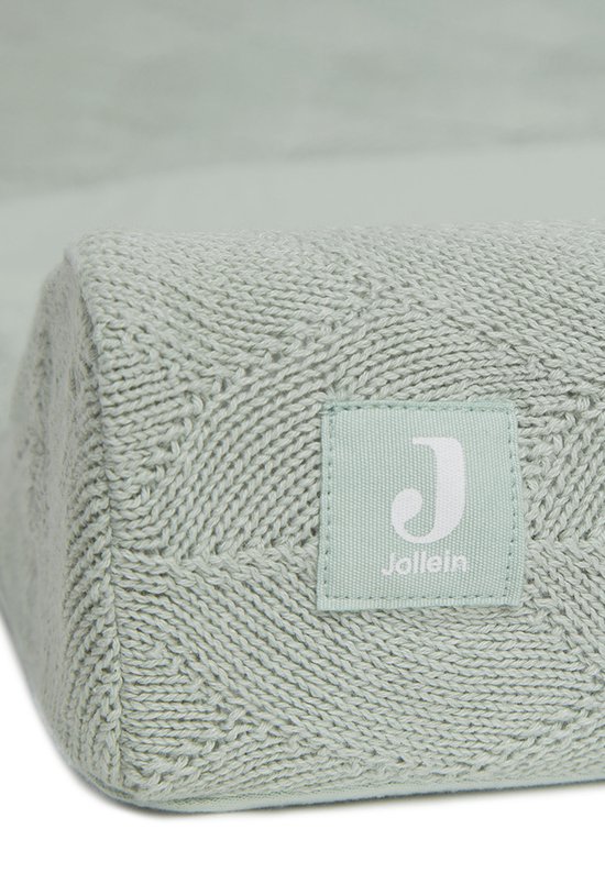 Jollein - Aankleedkussenhoes 50x70cm - Zachte Hoes Baby Aankleedkussen - Shell Knit - Sea Foam - GOTS — afbeelding 3