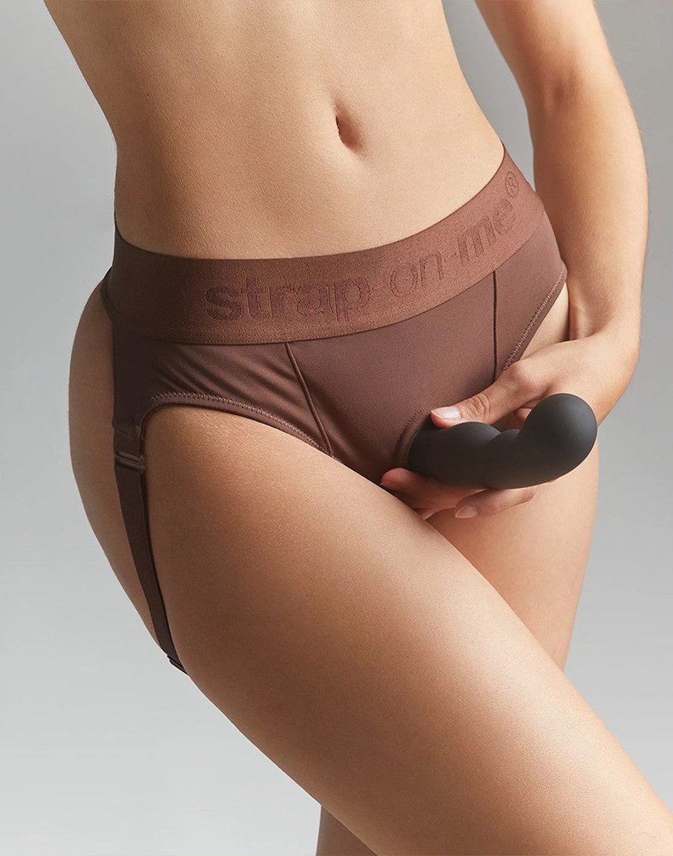 Goedkoopste Strap-On-Me - Strapon Harnas Lingerie - Heroine - Bruin - Maat S