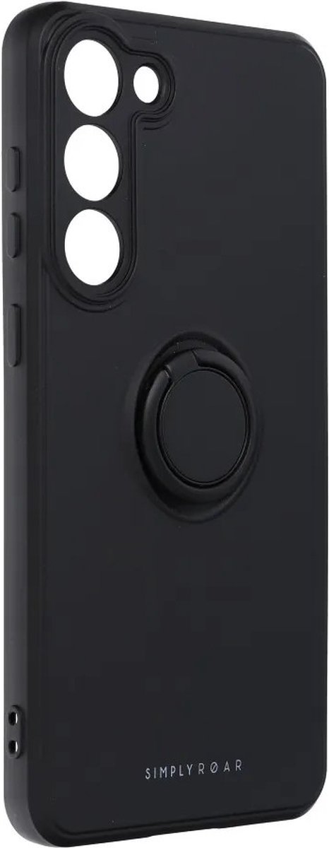 Roar Amber Siliconen Back Cover hoesje met Ring Samsung Galaxy S23 Plus - Zwart