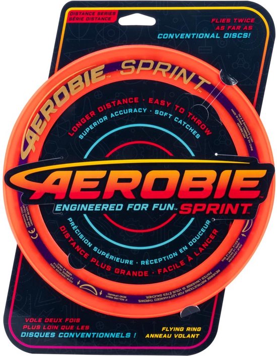 Aerobie Sprint Ring - Vliegende disc - 25 cm - Geel