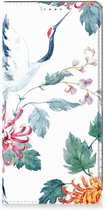 Wallet Bookcase OPPO A57 | A57s | A77 4G Telefoonhoesje Bird Flowers