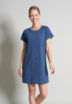 Pure cotton dames nachthemd - ronde hals - blauw - maat 34