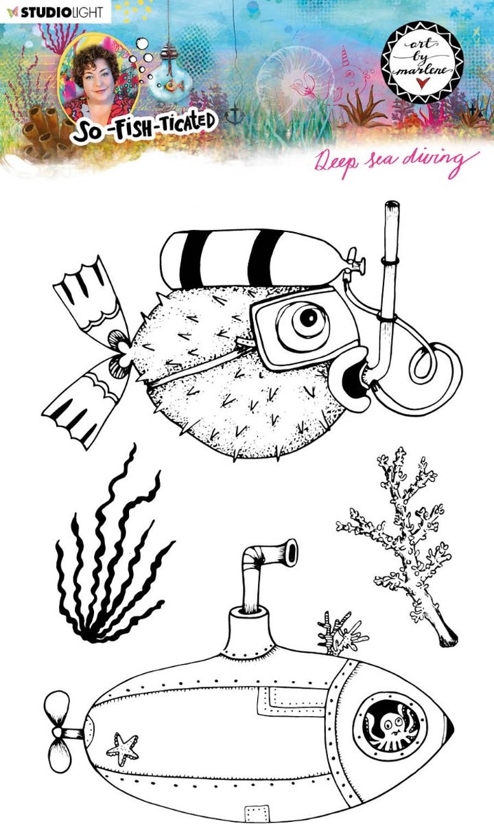 Clear stamp A5 Deep sea divingÂ - So-Fish-Ticated nr. 12