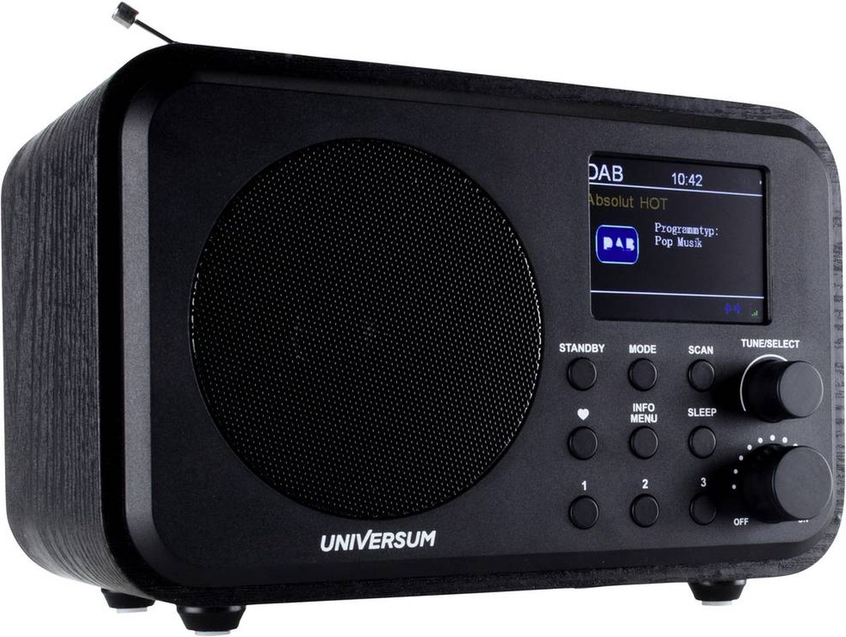 UNIVERSUM DR 300-20 Tafelradio DAB+, VHF (FM) Bluetooth, DAB+, FM Herlaadbaar Zwart