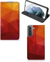 Stand Case geschikt voor Samsung Galaxy S21 FE Polygon Red