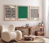 Japanse Poster Set - 3 stuks - 50x70 cm - Yayoi Kusama - Fotowand - Wanddecoratie - Muurdecoratie