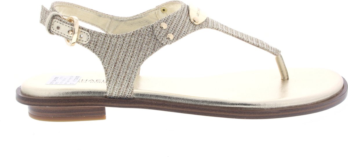 Dames Sandalen Michael Kors Mk Plate Thong Gold Goud - Maat 40