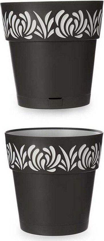 Stefanplast Elegance Rattankorb Mit Griff, Grau - 58x37x29 Cm, Kunststoff