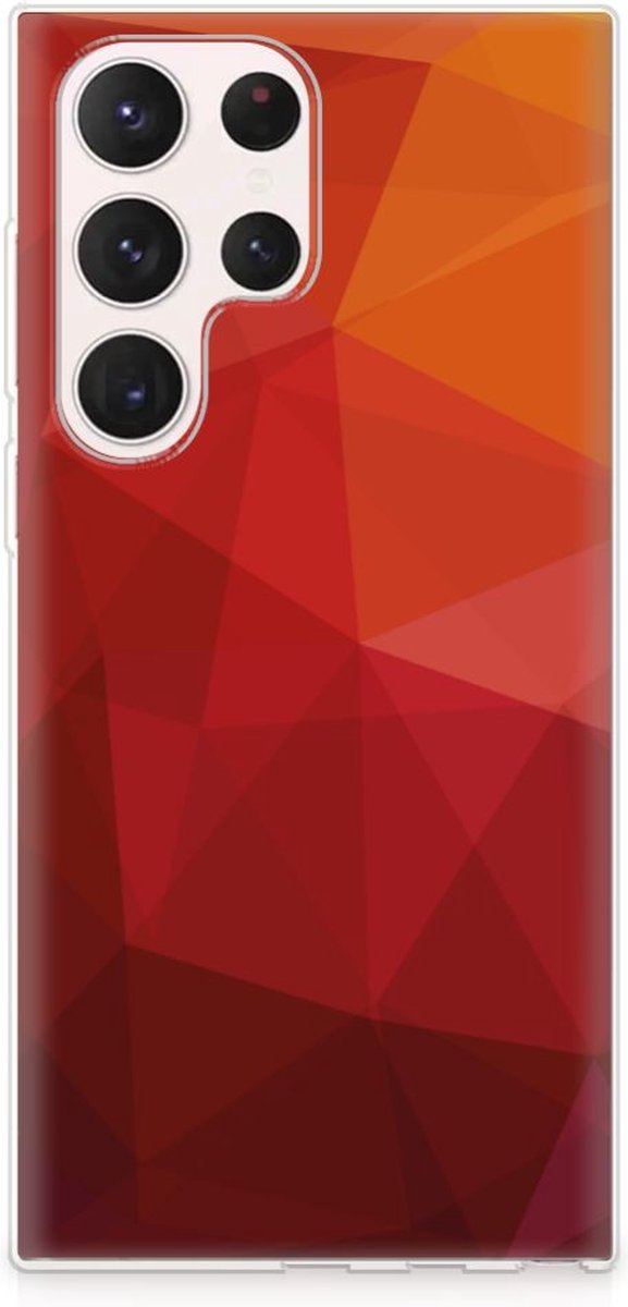 TPU Hoesje voor Samsung Galaxy S23 Ultra Polygon Red