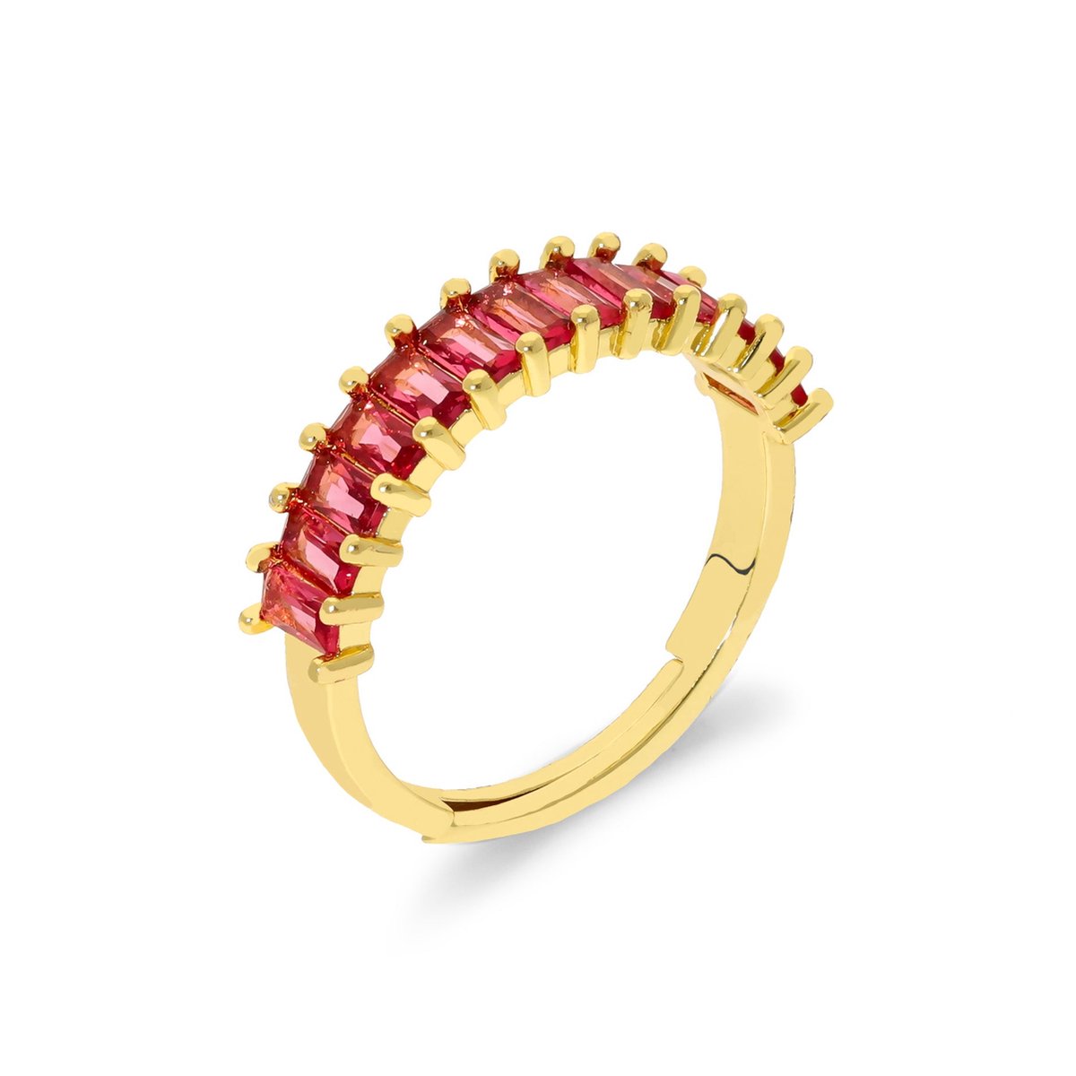 Coral ring pink gold