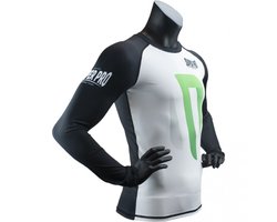 Super Pro Combat Gear Rashguard LongSleeve No Mercy Zwart/Groen/Zilver Medium