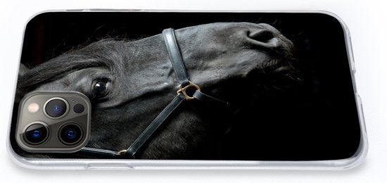 Coque iPhone 13 Pro Max - Cheval - Léger - Zwart - Coque de téléphone en Siliconen