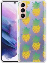 Hoesje Geschikt voor Samsung Galaxy S21 Pineapple