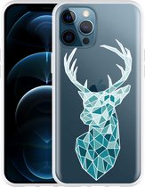 Geschikt voor Apple iPhone 12 Pro Max Hoesje Art Deco Deer - Designed by Cazy
