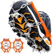 Snow Spikes - Crampons - Snow Claws - Oranje - Taille 38 à 45 - avec Pochette de Rangement - Ice Pointes - Chaine à Neige - Trekking - Hiver - Crampons - Grip Hiver - Snowstep