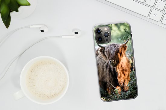 Coque iPhone 13 Pro - Highlanders écossais - Forêt - Animaux - Siliconen