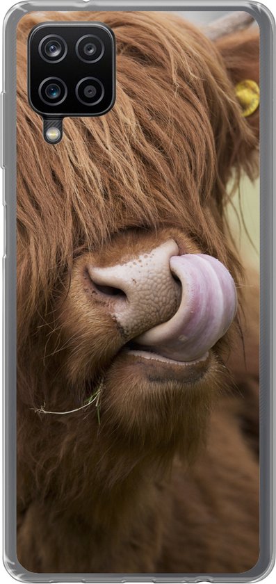 Coque Samsung Galaxy A12 - Highlander écossais - Marron - Animaux - Siliconen
