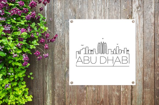 Skyline Abu Dhabi noir sur blanc 50x50 cm