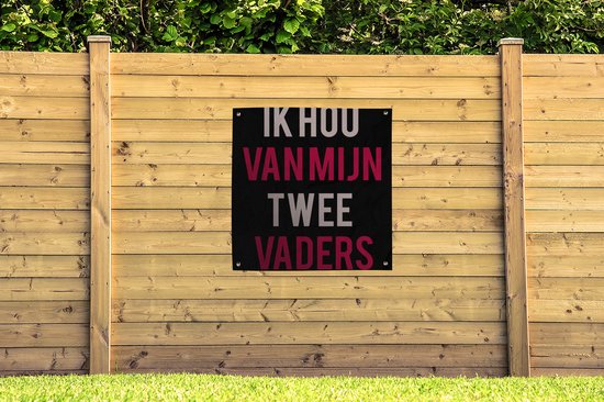 Serviette de jardin Citations - J'aime mes deux papas - Papa - Dictons - 100x100 cm