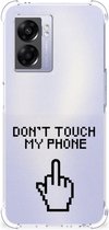Smartphonehoesje OPPO A77 5G | A57 5G Telefoon Hoesje met doorzichtige rand Finger Don't Touch My Phone