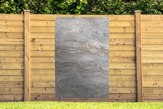 Muurdecoratie Marmer - Textuur - Grijs - 120x180 cm - Tuinposter - Tuindoek - Buitenposter
