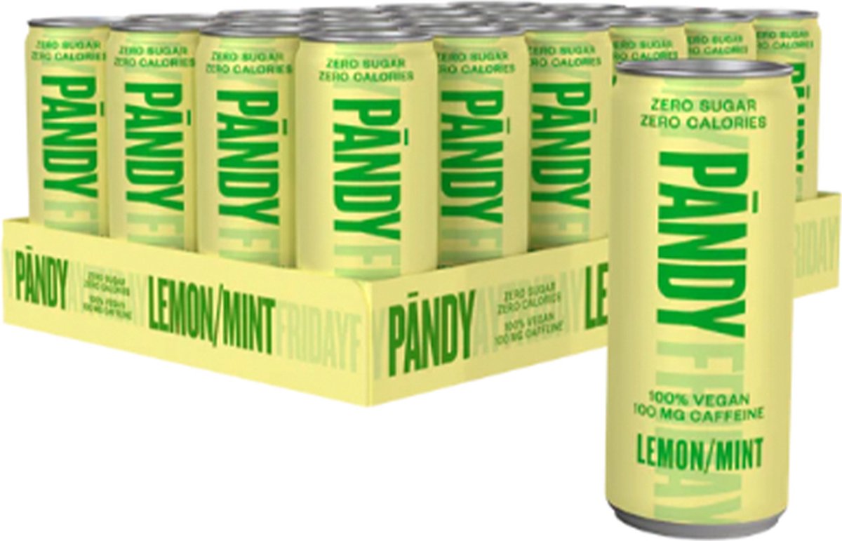 Pandy | Low Calorie Energy Drink | Lemon Mint | 24 Stuks | 24 x 330 ml