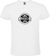 Wit T-Shirt met “Legend sinds 2005 “ Afbeelding Zwart Size XXXL
