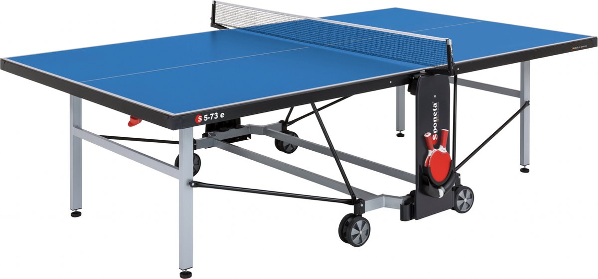 Sponeta® S5-73e Tafeltennistafel Outdoor - Blauw - Te Gebruiken Als Zelftrainer - Pingpongtafel Voor Buiten - Inklapbaar - Inclusief Tafeltennisnet 