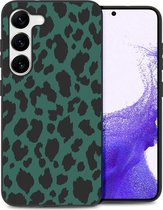 iMoshion Hoesje Geschikt voor Samsung Galaxy S23 Hoesje Siliconen - iMoshion Design hoesje - Groen / Green Leopard