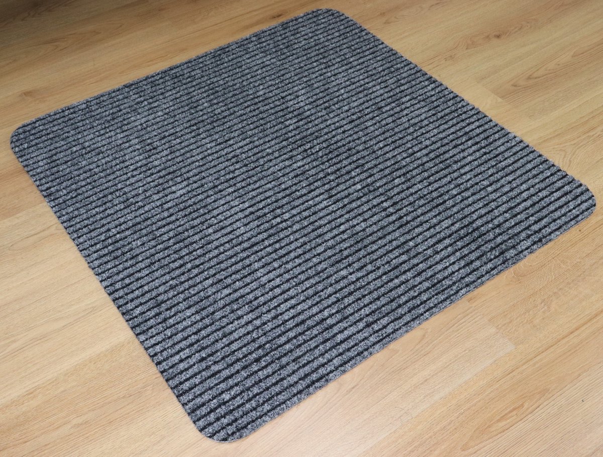 PRIMA - Heavy Duty - Ribbel - Deurmat - Schraapmat - grijs - 90x90cm - antislip