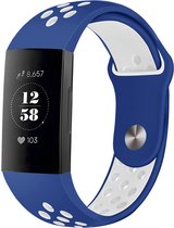 iMoshion Bandje Geschikt voor Fitbit Charge 3 / 4 - iMoshion Siliconen sport band ronde drukknoop zonder pinnetje - Blauw