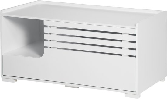 PawHut kattenkast - met 2 planken - magnetdeur - wit