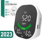 Akyol - CO2 meter 3 in 1 - Luchtkwaliteitmeter - Hygrometer - Luchtvochtigheid - CO2 meter binnen - Oplaadbaar & Draagbaar - NDIR sensor