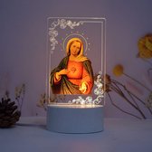 3D Nachtlampje | MARIA - Verlichting in 7 Kleuren | Religie | Tafellamp