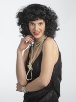 Pruik Carmen - Zwart - Zwarte pruik met krullend haar