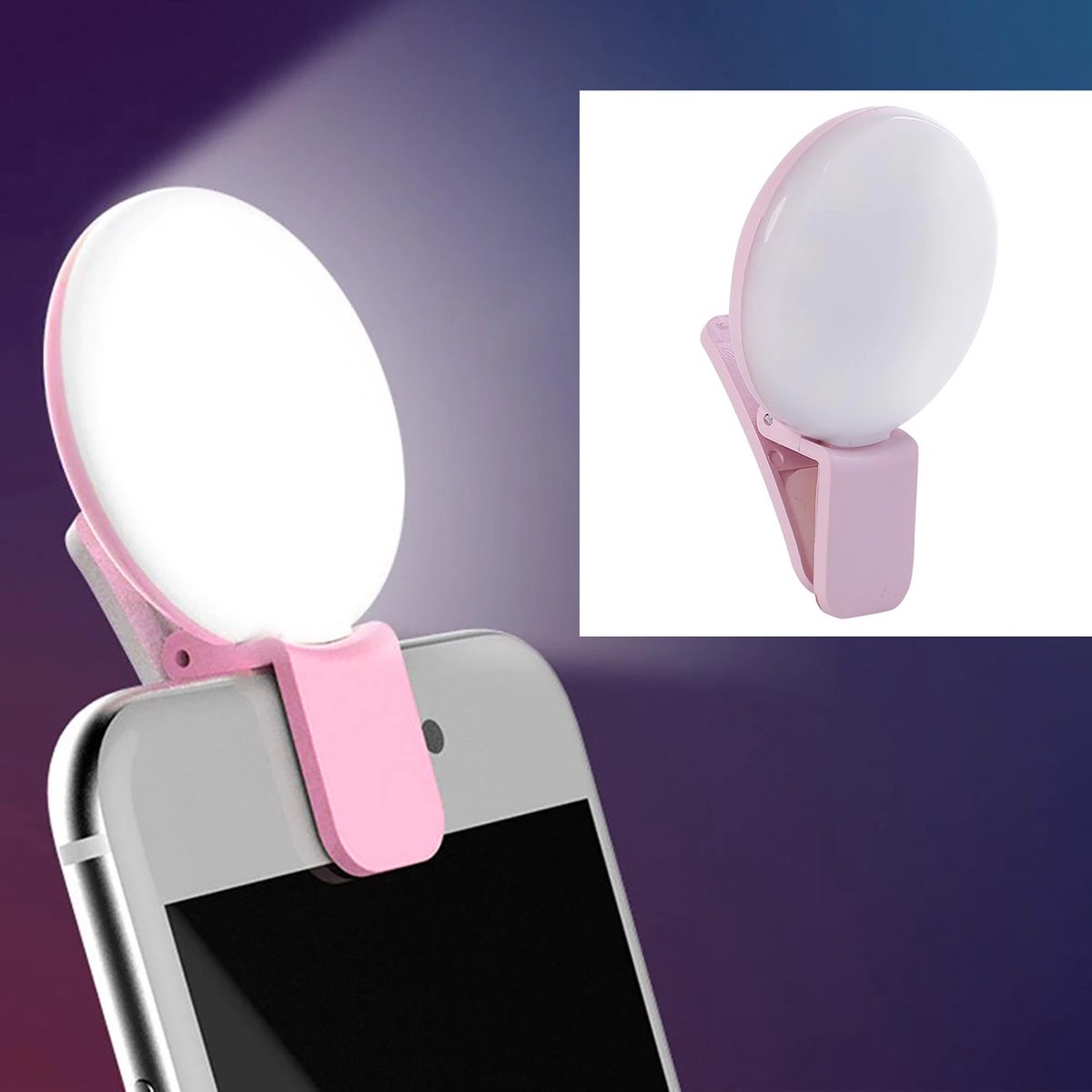 Selfie lampje - Selfielight - Selfielamp - Telefoonlampje - Selfie - LED - Telefoonlicht