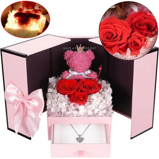 Rose Bijoux Coffret Cadeau Bijoux Présentoir de Luxe Romantique