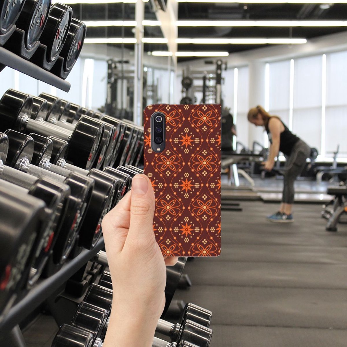 Book Case voor Xiaomi Mi 9 Hoesje met Magneet Batik Brown