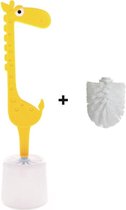 Giraffe WC borstel Grappig Toiletborstel Extra Borstel Trendy- Geel